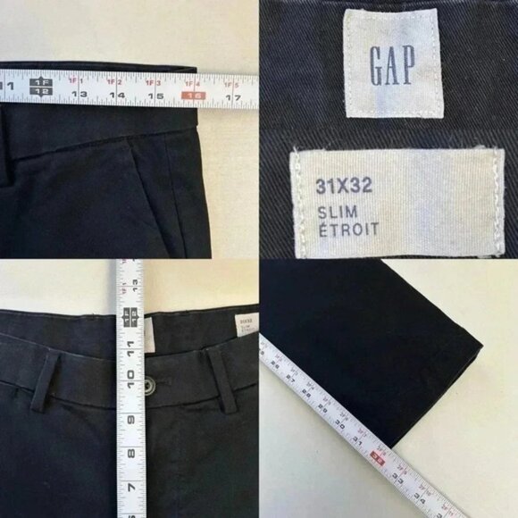 GAP Mens Pants Modern Slim Fit Chinos Khakis GapFlex Black Size 31x32 - Picture 13 of 15